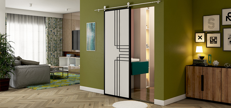 sliding bathroom door installation in Orland Park, IL